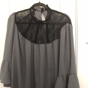 grey with lace top long sleeves